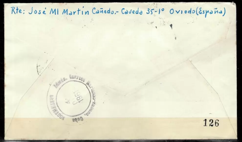 Spain 1961 Registered travelled First day cover to Havana - Cuba