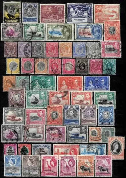 Kenya Uganda and Tanganyika year 1900/1960 stamps Used collection