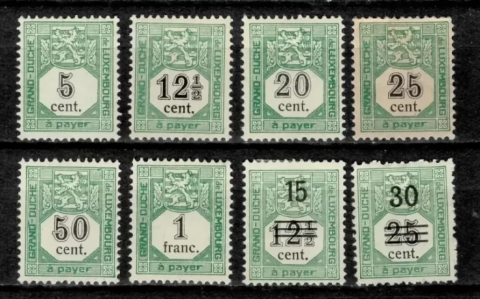 Luxembourg year 1907/20 stamps Porto full set