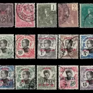 France Indochina year 1892/1930 stamps Used