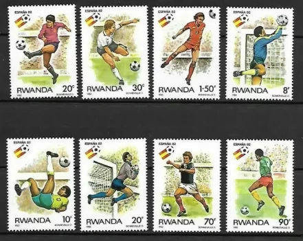 Rwanda year 1982 stamps – World Football Championship in Spain