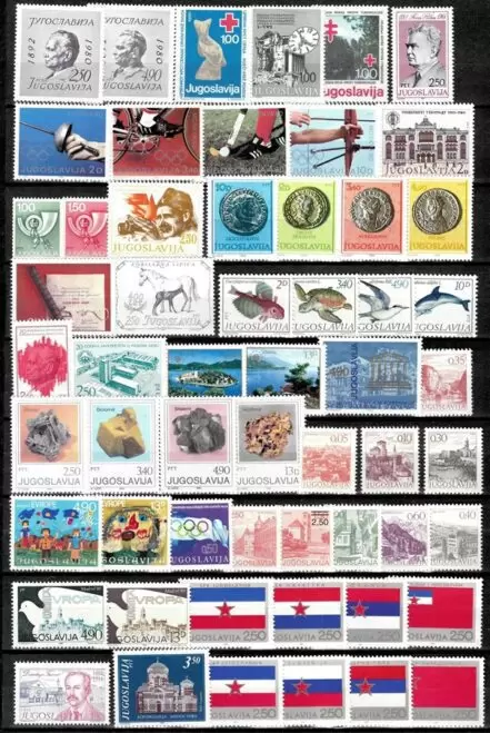 Yugoslavia 1975 - 1985 100+ Different Stamps and Full Sets