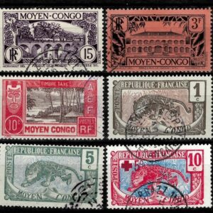 French middle Congo year 1907/1930 Used Fauna stamps lot