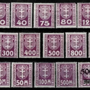 Germany / Danzig year 1921 / 1923 Porto stamps lot