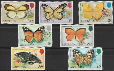 Antigua year 1975 Butterflies stamps set