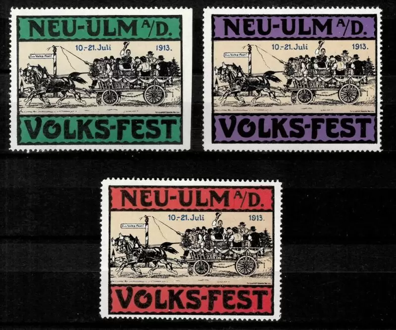 Germany 1913 Neu-Ulm Volks-Fest Reklamemarke MNH