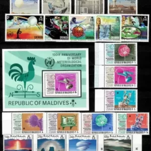 Meteorology postage stamps collection year 1950/2000