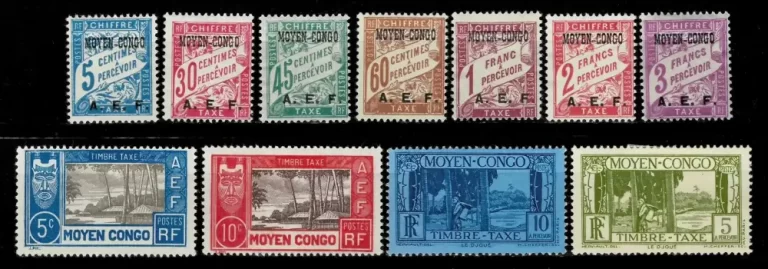 French middle Congo year 1928/1930 MH Tax stamps lot