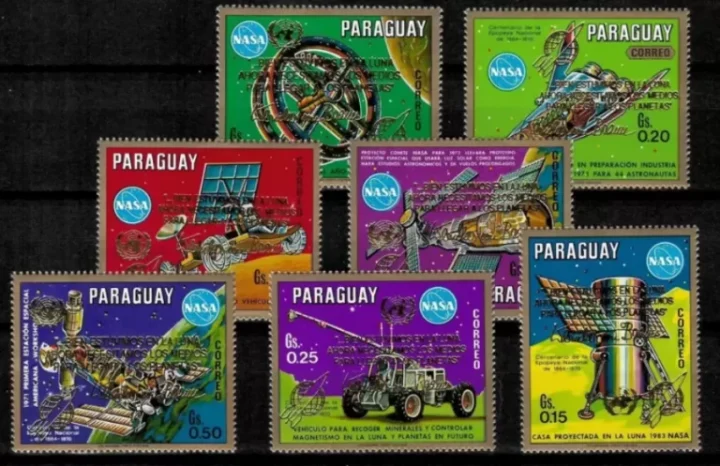 Paraguay 1989 Space Travel - Overprinted stamps set MNH