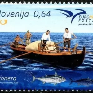 Slovenia year 2015 stamp - Fishing boat EUROMED Issue