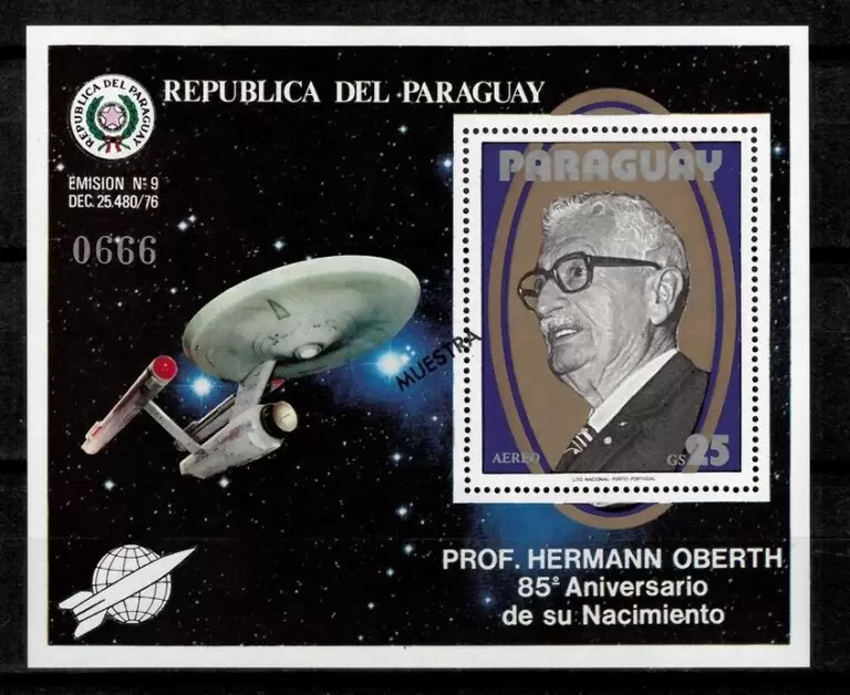 Paraguay year 1979 Space Hermann Oberth Specimen MSS MNH