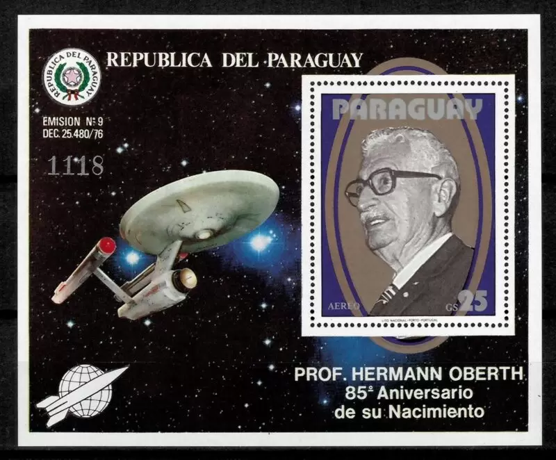 Paraguay year 1979 Space Hermann Oberth postage stamps