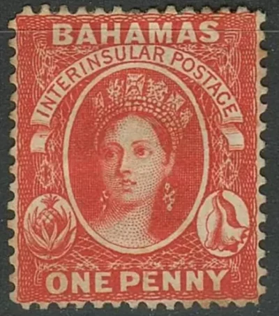 Bahamas 1863/75 1d QV Unused stamp