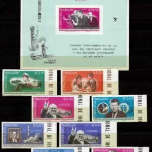 Paraguay year 1984 Space Kennedy Churchill stamps set