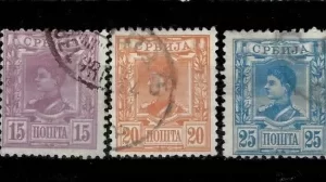 Serbia kingdom year 1890 King Alexander Used stamps Set