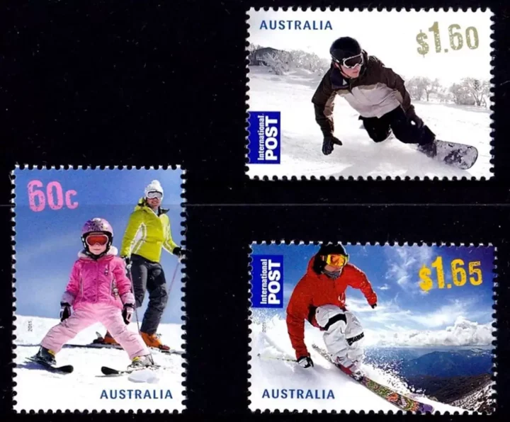 Australia year 2011 Skiing stamps Set