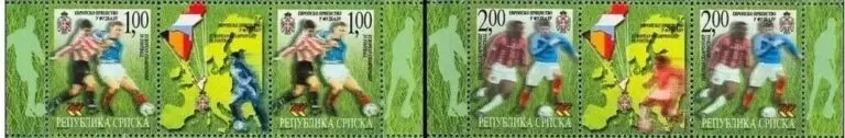 Bosnia year 2000 stamps - Soccer Euro 2000 Belgium