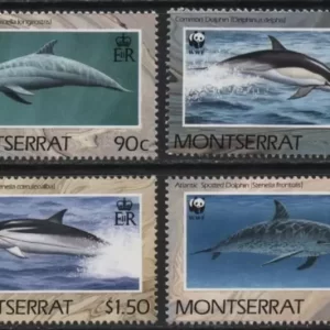 Montserrat stamps year 1990 Sea life WWF - dolphins set