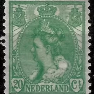 Netherlands 1898 Queen Wilhelmina 20c stamp issue MH Unused