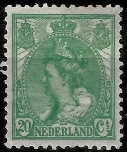 Netherlands 1898 Queen Wilhelmina 20c stamp issue MH Unused