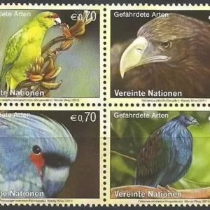 United Nations Geneva year 2011 Fauna Endangered Birds stamps