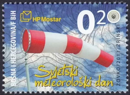 Bosnia (Mostar) year 2011 World Meteorological Day stamp