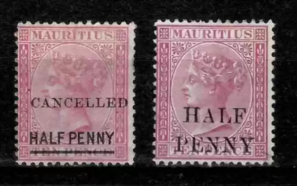 British Mauritius year 1877 stamps MNG Used