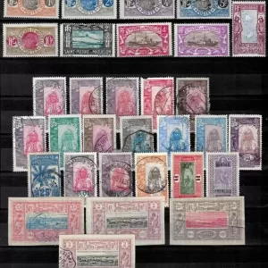 French Somalia St Miquelon year 1900 1935 postage stamps