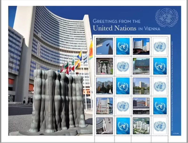 UN New York personalized stamps year 2015 Greetings from the United Nations in Vienna