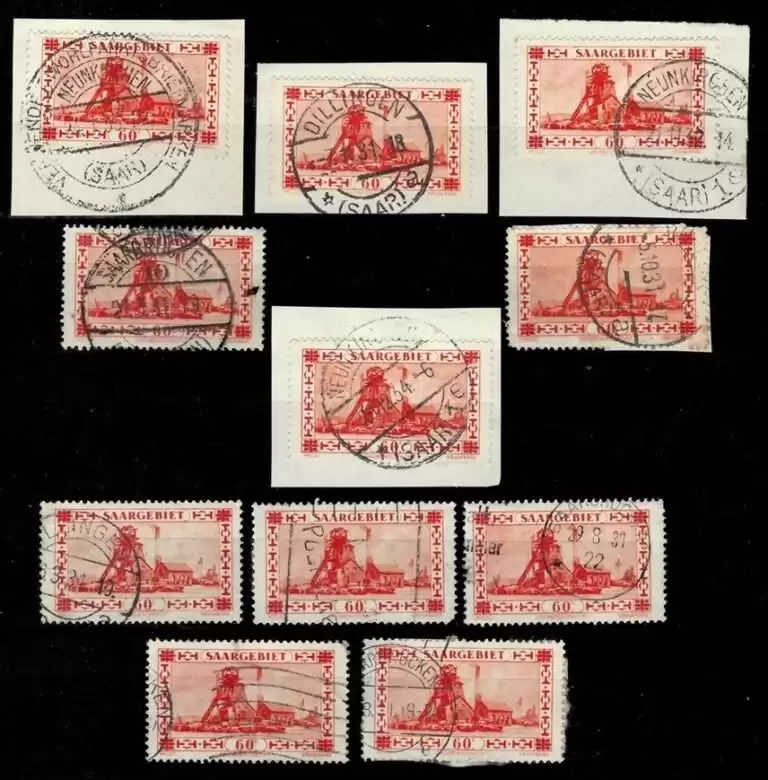 SAAR year 1930 60c. value Scott C3 Air MAIL Saargebiet airport issue Used stamps