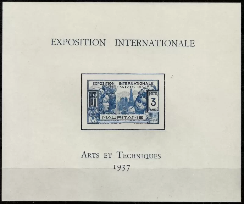 French Mauritania year 1937 stamp Colonial Arts Exhibition