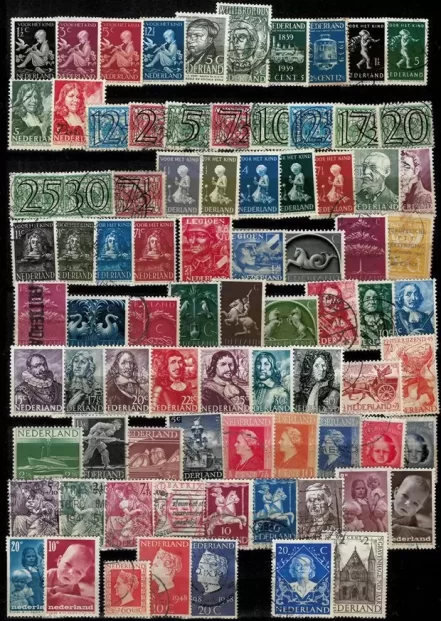 Netherlands postage stamps collection year 1890 / 1950 4 scans