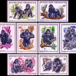 Rwanda stamps year 1970 Fauna Wild Animals - Gorillas set