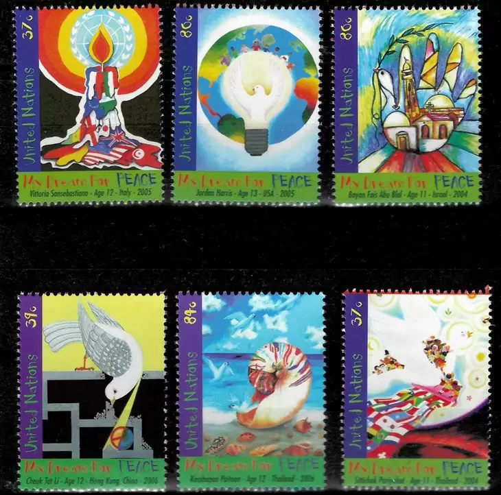 UN New York 2004 / 2006 World Peace Day stamps set