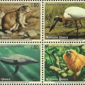 United Nations Geneva year 1994 Fauna Endangered Species stamps