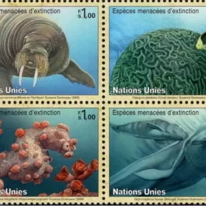 United Nations Geneva year 2008 Marine Life Whales stamps set