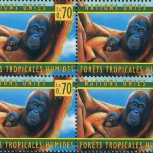 United Nations Geneva stamps 1998 Monkeys - Rainforest Preservation block