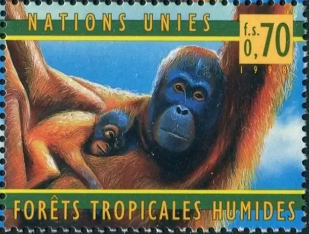 United Nations Geneva stamps 1998 Monkeys - Rainforest Preservation