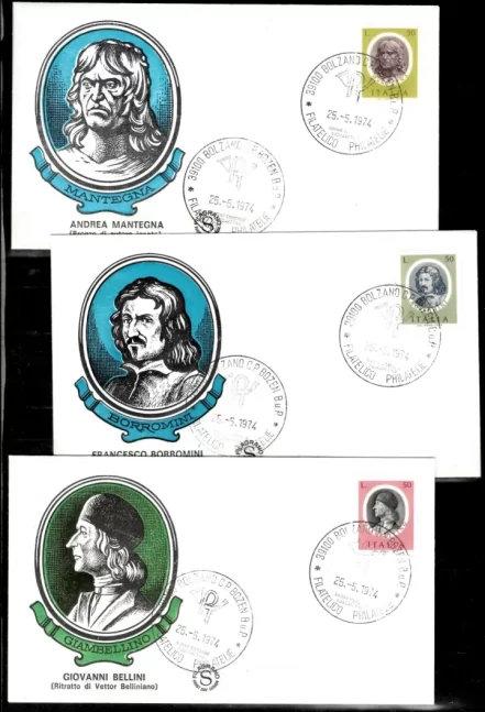 Italy 1974 Art - Famous Artists - FDC complete set