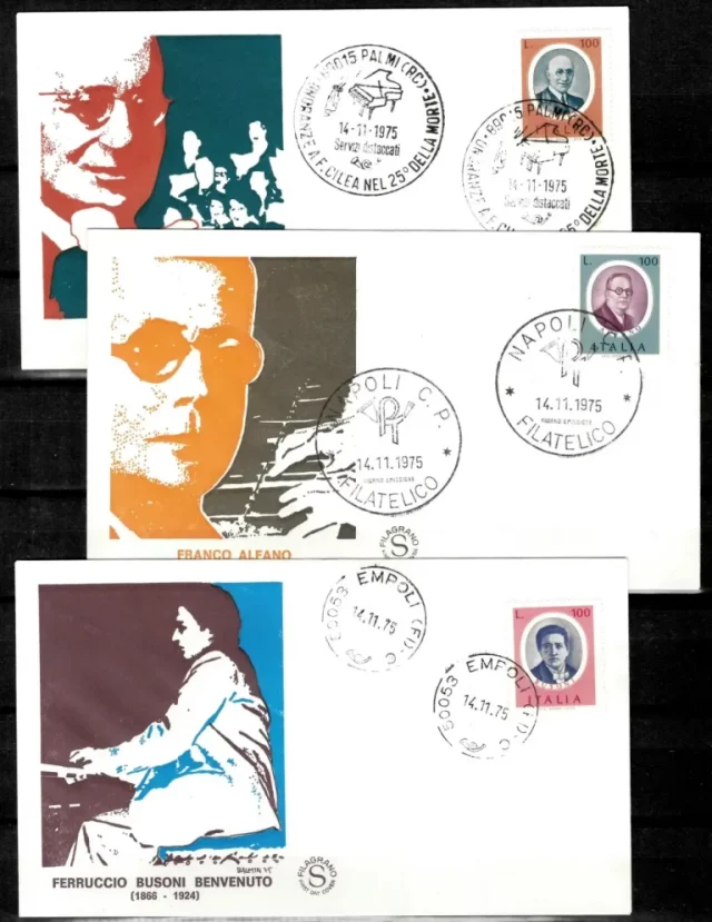 Italy year 1975 Famous Musicians – FDC complete set