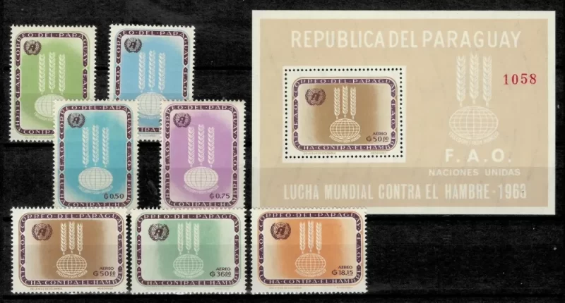 Paraguay year 1963 Fight against Hunger stamps perforated set MNH