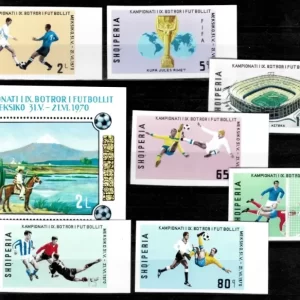 Albania year 1970 Mexico Soccer / Football World Cup stamps MNH set