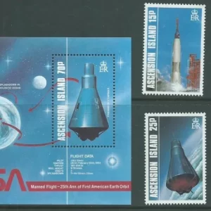 Ascension 1987 Space Manned Flight postage stamps