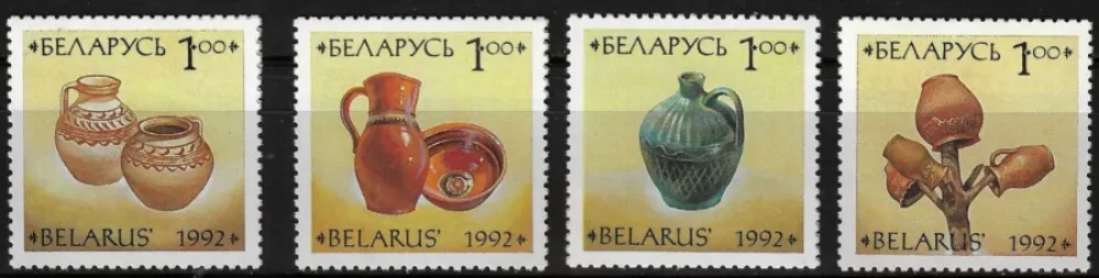 Belarus postage stamps set year 1992 Ceramic Pottery Handicraft Art