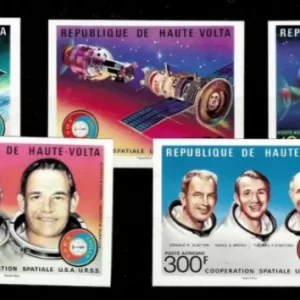 Haute Volta year 1975 American-Soviet Space Mission Apollo-Soyuz postage stamps