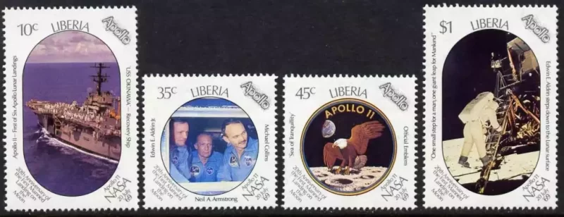 Liberia stamps year 1989 First Manned Landing on Moon - Flight of Apollo 11