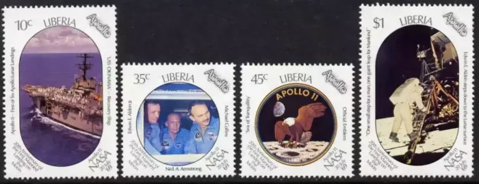 Liberia stamps year 1989 First Manned Landing on Moon – Flight of Apollo 11