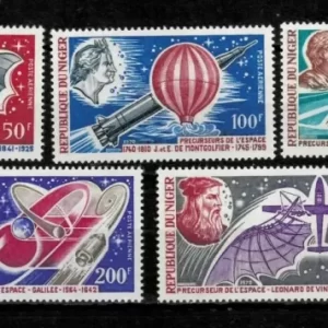 Niger stamps year 1970 Airmail - Aviation Pioneers MNH set Michel 247-251