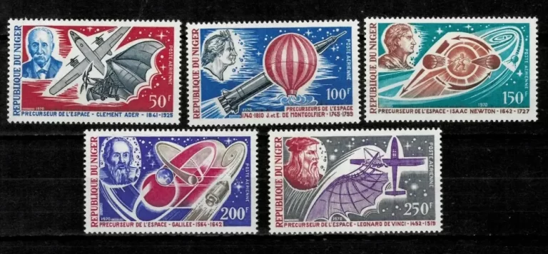 Niger stamps year 1970 Airmail - Aviation Pioneers MNH set Michel 247-251