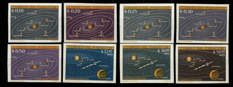 Paraguay year 1962 stamps set Solar System Planets